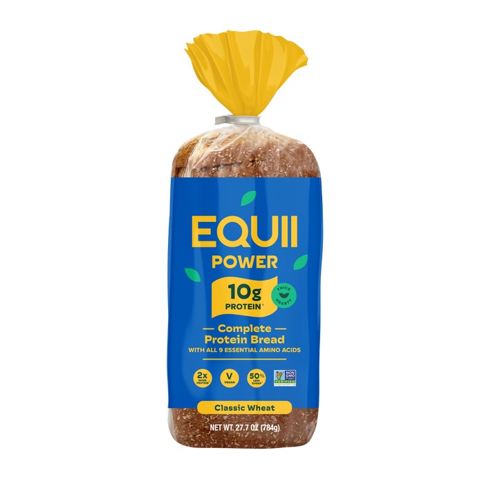 EQUII Power Protein Bread Classic Wheat, 10g complete protein per slice with all nine essential amino acids, 27.7 oz loaf